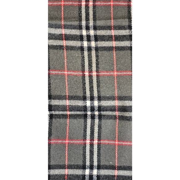 BURBERRY London 100% Lambswool Gray Scarf Shawl Nova Check Vintage (3) - Picture 9 of 9